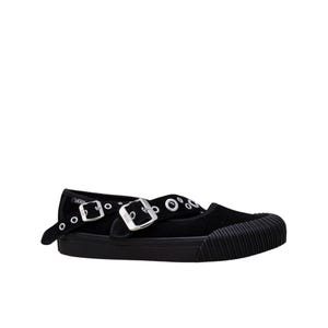 Mary Jane Straps Women's Sneakers Shoes - Metal Black